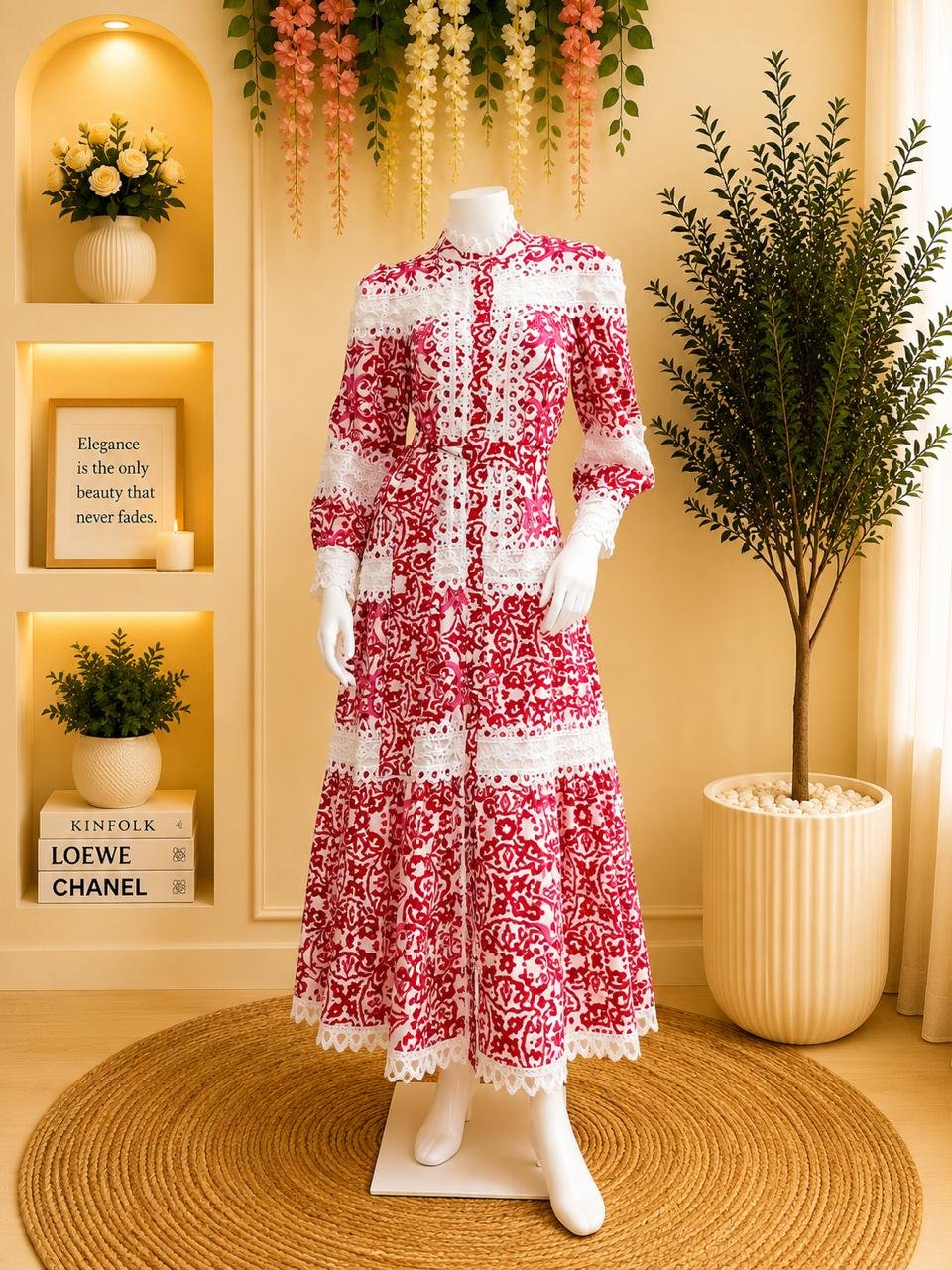 Plum Floral Top Lace Skirt